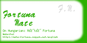 fortuna mate business card